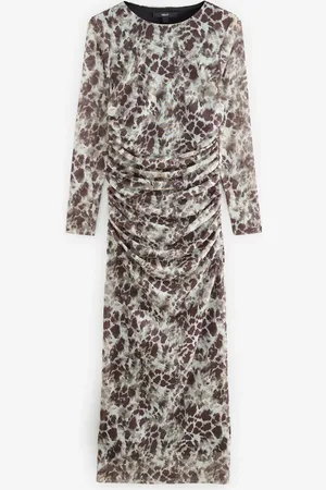 Next Kew Collection Maxi-jurk met lange mouwen en mesh bloemenprint38