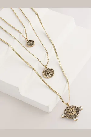 Next 3-laagse muntketting gemaakt van gerecycled messingEén