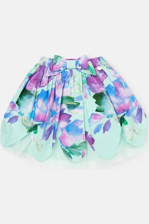 Angel & Rocket Darcy Mint Petal Print 100% Cotton Skirt8 Jaar (128 cm)