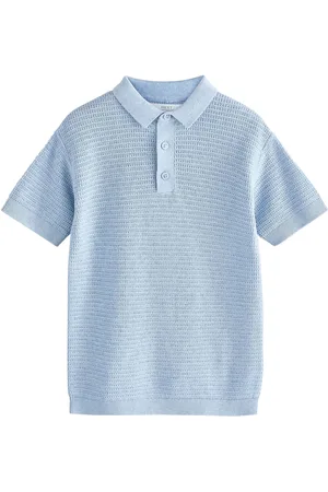 Next 100% Cotton Textured Short Sleeve Knitted Polo Shirt (3-16yrs) (3-16yrs)13 Jaar (158cm)