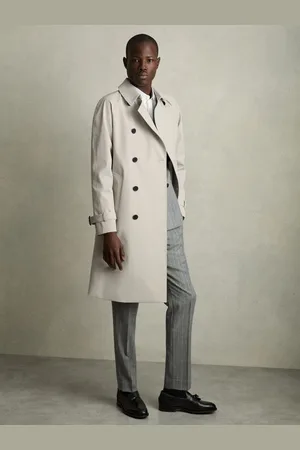 Reiss Scramble Double Breasted Long Trench CoatL