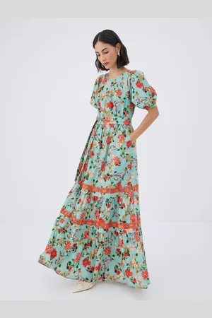 RAISHMA Trinity Floral Maxi Dress with Puffed Sleeves42