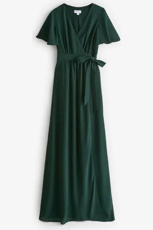 Six Stories Flutter Sleeve Wrap Tie Chiffon Bridesmaid Dress36