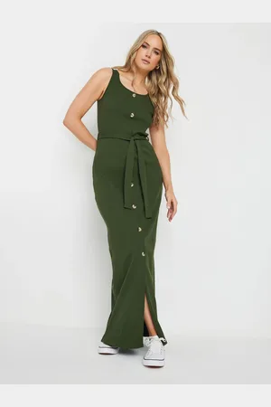Long Tall Sally 100% Cotton Sleeveless Ribbed Button Dress36tall