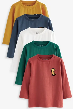 Next Verpakking van 5 100% katoenen T-shirts met lange mouwen (3 mnd-7 jr)2