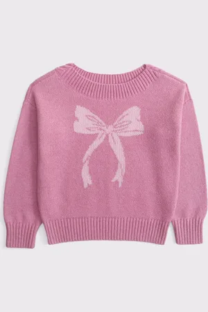 Abercrombie & Fitch Bows Intarsia Knitted Jumper With Slash Neck17 jaar