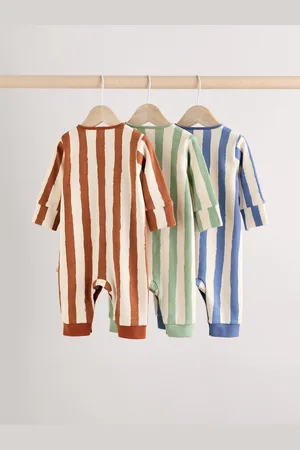 Next Set van 3 voetloze 100% katoenen babypyjama