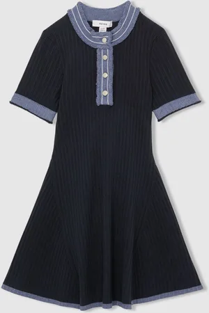 Reiss Ruby Contrast-Trim Rib-Knit Dress13