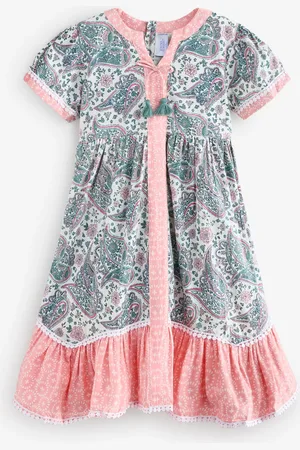 MISS Pink Printed Boho 100% Cotton Summer Dress116122cm