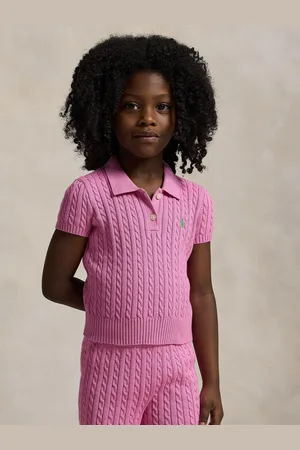 Ralph Lauren Girls 100% Cotton Cable Knit Polo Jumper5 jr