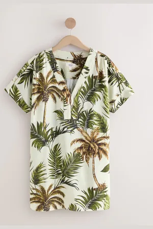 Next Kaftan Mini Dress with Linen48tall