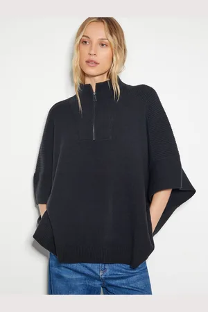 Monsoon Half Zip Knit PonchoEén
