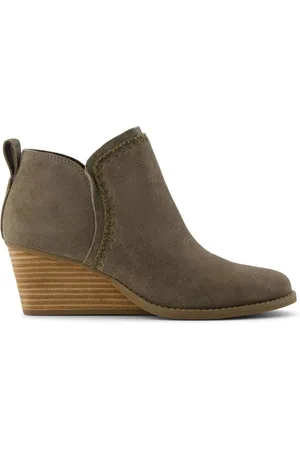 TOMS Green Kaia Wedge Boots in Canteen SuedeEU 38.5 (UK 6)