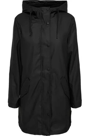 ONLY Drawstring Hood Lined Raincoat38