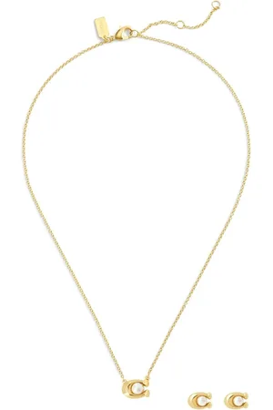 Coach Gold Tone Signature Pearl jewellery SetEén