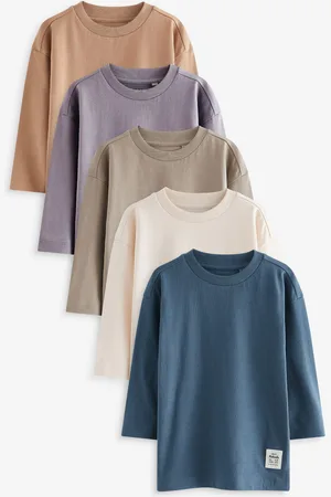 Next 100% Cotton Plain Long Sleeve T-Shirts 5 Pack (3mths-7yrs)9