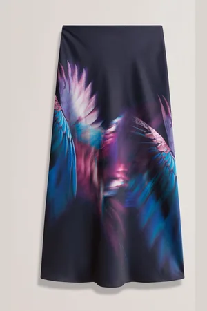 Ted Baker Gilao Printed Midi Bias Cut Skirt36