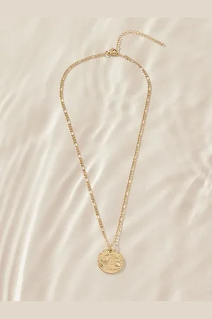 Next Stainless Steel Hammered Disc NecklaceEén
