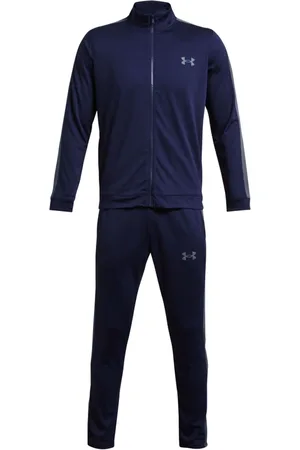 Under Armour Grey/Black Rival Knit Hooded TracksuitM
