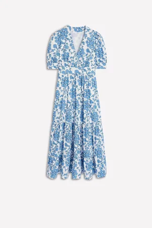 Boden Bella Puff Sleeve Maxi 100% Cotton Dress44