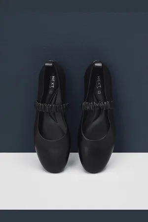Next Forever Comfort Premium Leather With Motioflex Ruched Mary Jane ShoesEU 39 T (UK 6)