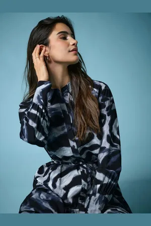JDY Zebra Print Long Sleeve Shirt Dress38