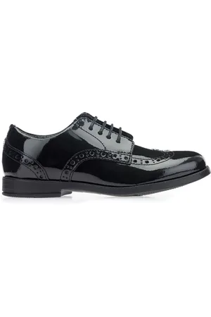 Start Rite Start-Rite Brogue Snr zwarte lakleren schoolschoenen met wijde pasvormEU 24 G (UK 7)