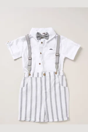 Little Gent Shirt Shorts and Braces Outfit Set122128cm