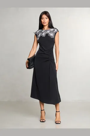Lipsy London Sleeveless Floral Print Artwork Asymmetrical Midi Dress38