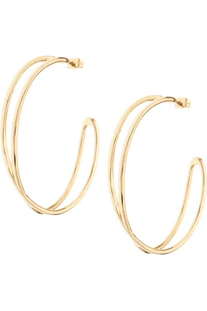 Karen Millen Gold Tone Criss Cross Hoop Earringseen