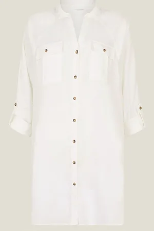 Accessorize Long Sleeve Beach Cover-Up Shirtmedium