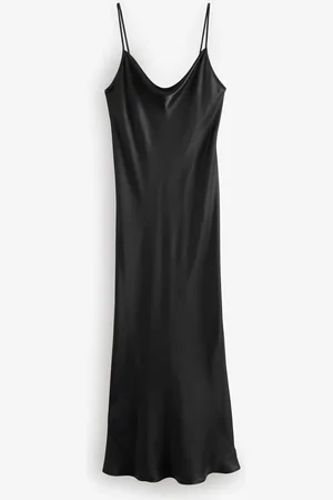 Next Satin Cowl Neck Strappy Tie Back Midi Slip Dress36