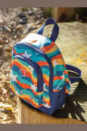 Frugi Blue Wavy Stars Little Adventurers BackpackEén