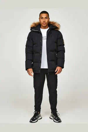 Zavetti Canada Mens Oshawa 2.0 Puffer Parka Jacket with Detachable Faux FurXS