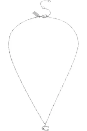 Coach Silver Tone Signature C Starter NecklaceEén