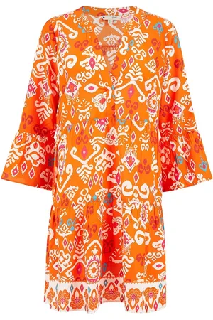 Yumi Ikat Print 3/4 Sleeve Tunic Dress40