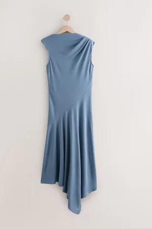 Next Midi-jurk met korte mouwen en asymmetrische zoom44tall