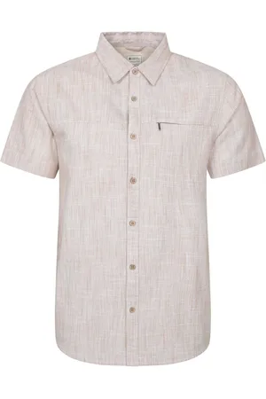 Mountain Warehouse Mens Coconut Slub Texture Short Sleeve 100% Cotton Shirtsmall