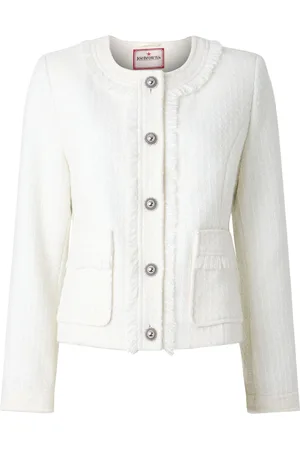 Joe Browns Collarless Frayed Tweed Jacket36