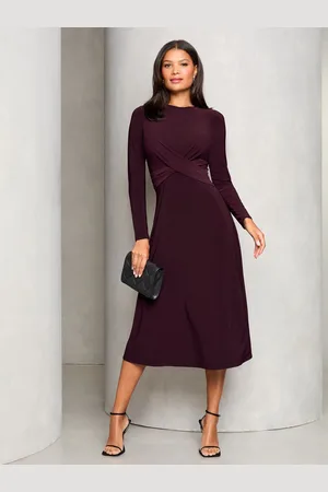 Lipsy London Long Sleeve Cross Front Midi Dress46