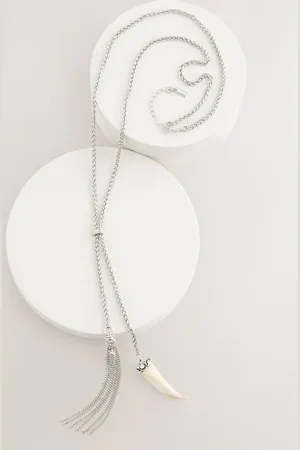 Next Long Tassel Necklace With Recycled Steel and BrassEén