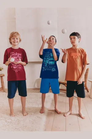 Next 100% katoenen korte pyjama set van 3 (5