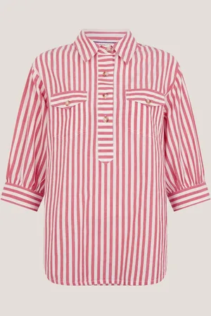 Monsoon Liv 3/4 Sleeve 100% Cotton Stripe Shirt