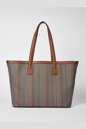Paul Smith Stripe Tote Grey Bageen