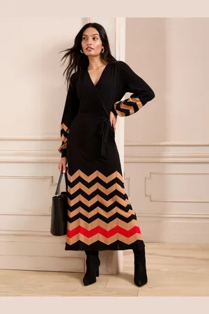 Love & Roses Wrap Knitted Midi Dress46