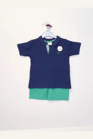 Little Gent Polo Shirt and Belted Shorts Outfit Set122128cm