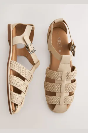 Next Forever Comfort Leather Round Closed Toe Weave Detail Fisherman Sandalseu41