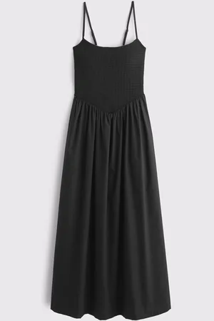 Abercrombie & Fitch Dipped Waist Strappy Midi Dressmedium