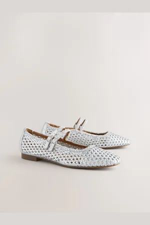 Next Forever Comfort Leather Square Toe Weave Double Mary Jane ShoesEU 40 (UK 6.5)