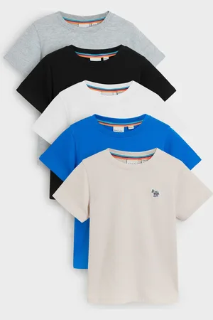 Paul Smith Boys Blue/White/Grey Signature T-Shirts Set 5 Pack158164cm